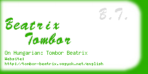 beatrix tombor business card